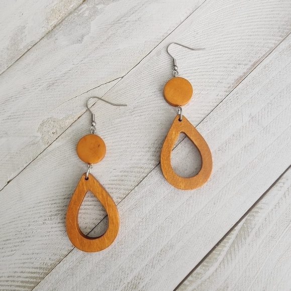 Long Wooden Earrings, Jewelry - Picture 1 of 2